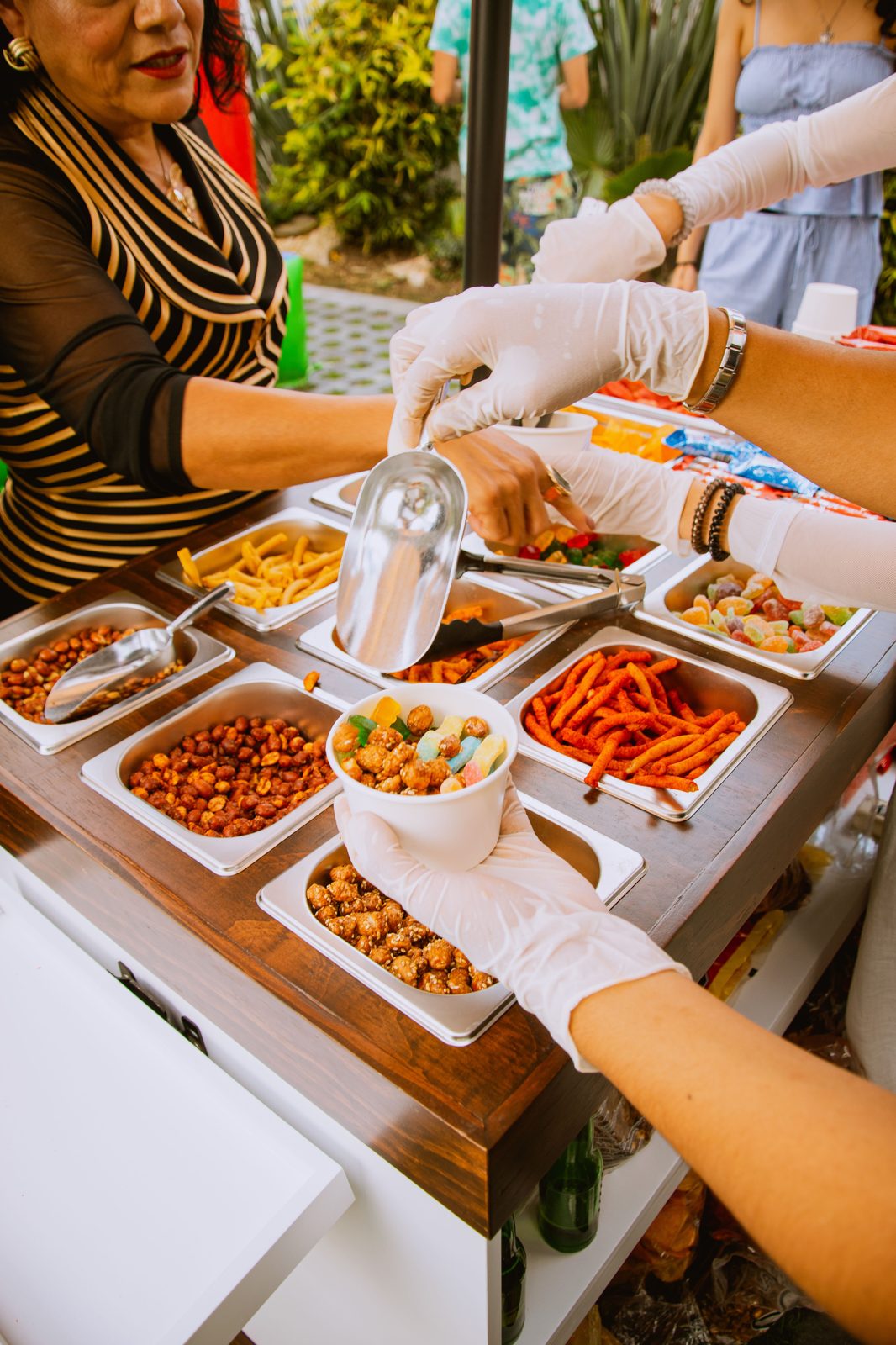Self-serve snack cart with sweet and savory bites (stock photo)